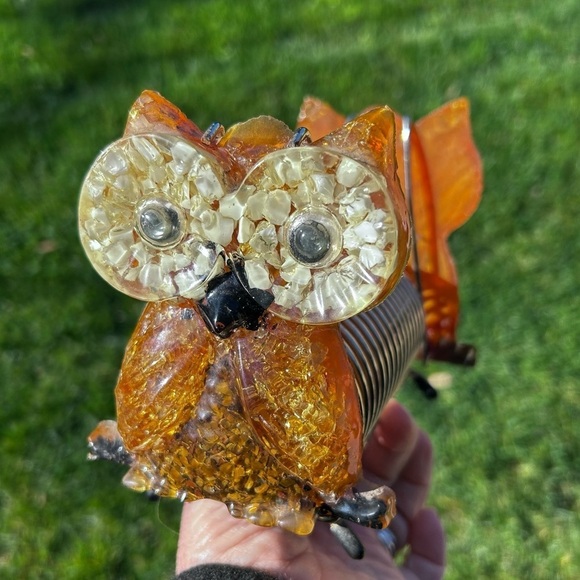 Mid Century Lucite Owl Coil Spring Letter Holder 1970's - Picture 3 of 9